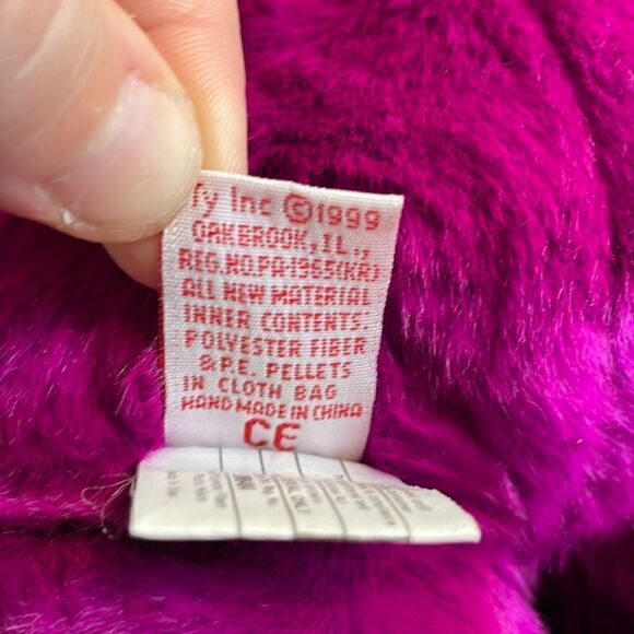 Vintage 1999 TY Millennium 2000 the Purple Bear Original Beanie Babies Bubby NWT - Picture 9 of 10